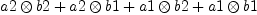 
\label{eq7}{a 2 \otimes b 2}+{a 2 \otimes b 1}+{a 1 \otimes b 2}+{a 1 \otimes b 1}