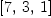 
\label{eq9}\left[ 7, \: 3, \: 1 \right]