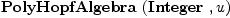 
\label{eq1}\hbox{\axiomType{PolyHopfAlgebra}\ } (\hbox{\axiomType{Integer}\ } , u)