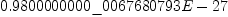 
\label{eq25}0.9800000000 \<u> 0067680793 E - 27