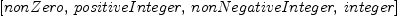 
\label{eq42}\left[ nonZero , \: positiveInteger , \: nonNegativeInteger , \: integer \right]