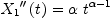 
\label{eq8}{{{X_{1}}''}\left({t}\right)}={\alpha \ {{t}^{\alpha - 1}}}