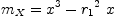 
\label{eq19}{m_{X}}={{{x}^{3}}-{{{r_{1}}^{2}}\  x}}
