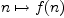 n\mapsto f(n)