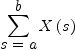 
\label{eq2}\sum_{
\displaystyle
{s = a}}^{
\displaystyle
b}{X \left({s}\right)}