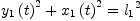 
\label{eq21}{{{{y_{1}}\left({t}\right)}^{2}}+{{{x_{1}}\left({t}\right)}^{2}}}={{l_{1}}^{2}}