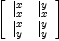
\label{eq6}\left[ 
\begin{array}{cc}
{|_{x}^{x}}&{|_{x}^{y}}
\
{|_{y}^{x}}&{|_{y}^{y}}

