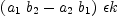 
\label{eq46}{\left({{a_{1}}\ {b_{2}}}-{{a_{2}}\ {b_{1}}}\right)}\  �� k