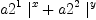 
\label{eq37}{{a 2^{1}}\ {|_{\ }^{x}}}+{{a 2^{2}}\ {|_{\ }^{y}}}
