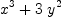 
\label{eq1}{{x}^{3}}+{3 \ {{y}^{2}}}