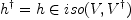 h^\dagger=h \in iso(V,V^\dagger)