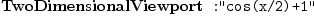 
\label{eq14}\mbox{\rm \hbox{\axiomType{TwoDimensionalViewport}\ } :}\verb#"cos(x/2)+1"#
