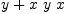 
\label{eq7}y +{x \  y \  x}