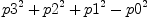
\label{eq4}{{p 3}^{2}}+{{p 2}^{2}}+{{p 1}^{2}}-{{p 0}^{2}}
