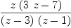 
\label{eq23}{z \ {\left({3 \  z}- 7 \right)}}\over{{\left(z - 3 \right)}\ {\left(z - 1 \right)}}