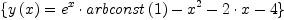 \displaylines{\qdd
\{y
  \(x
  