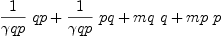 
\label{eq72}{{1 \over �� qp}\  qp}+{{1 \over �� qp}\  pq}+{mq \  q}+{mp \  p}