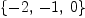 
\label{eq1}\left\{ - 2, \: - 1, \: 0 \right\}
