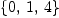 
\label{eq6}\left\{ 0, \: 1, \: 4 \right\}
