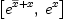 
\label{eq4}\left[{{e}^{{\overline x}+ x}}, \:{{e}^{x}}\right]