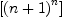 
\label{eq2}\left[{{\left(n + 1 \right)}^{n}}\right]