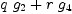 
\label{eq14}{q \ {g_{2}}}+{r \ {g_{4}}}