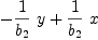 
\label{eq23}-{{1 \over{b_{2}}}\  y}+{{1 \over{b_{2}}}\  x}
