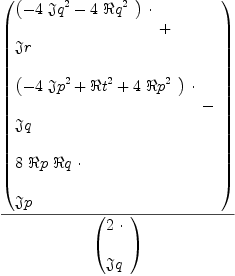 
\label{eq11}{\left(
\begin{array}{@{}l}
\displaystyle
{
\begin{array}{@{}l}
\displaystyle
{\left({
\begin{array}{@{}l}
\displaystyle
-{4 \ {{�� � q}^{2}}}-{4 \ {{� � q}^{2}}}
