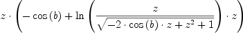 \displaylines{\qdd
z\cdot 
\(-\cos 
  \(b
  