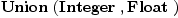 
\label{eq1}\hbox{\axiomType{Union}\ } (\hbox{\axiomType{Integer}\ } , \hbox{\axiomType{Float}\ })