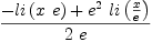 
\label{eq3}\frac{-{li \left({x \  e}\right)}+{{{e}^{2}}\ {li \left({\frac{x}{e}}\right)}}}{2 \  e}