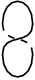 
\scalebox{1} % Change this value to rescale the drawing.
{
\begin{pspicture}(0,-1.22)(0.82,1.22)
\psbezier[linewidth=0.04](0.0,-0.4)(0.0,-1.2)(0.8,-1.2)(0.8,-0.4)
\psbezier[linewidth=0.04](0.0,0.4)(0.0,1.2)(0.8,1.2)(0.8,0.4)
\psbezier[linewidth=0.04,linestyle=dashed,dash=0.16cm 0.16cm](0.0,0.4)(0.0,-0.2)(0.8,0.2)(0.8,-0.4)
\psbezier[linewidth=0.04](0.8,0.4)(0.8,-0.2)(0.0,0.2)(0.0,-0.4)
\end{pspicture} 
}
