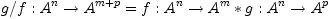 
g/f : A^n \to A^{m+p} = f:A^n \to A^m <em> g:A^n \to A^p
