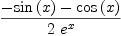 
\label{eq77}\frac{-{\sin \left({x}\right)}-{\cos \left({x}\right)}}{2 \ {{e}^{x}}}